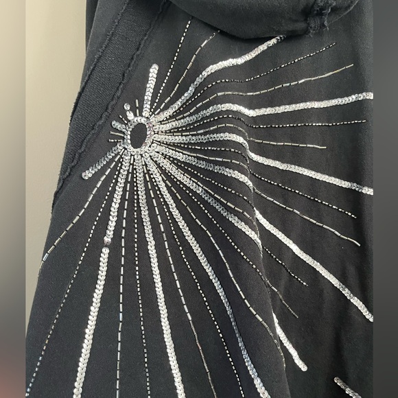 Free People In the Light Hoodie - Black Beaded XL - Picture 6 of 10